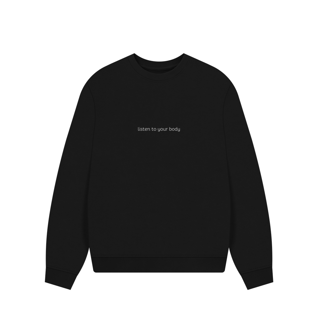 Black Oversized Kindness Jumper (White Lettering)