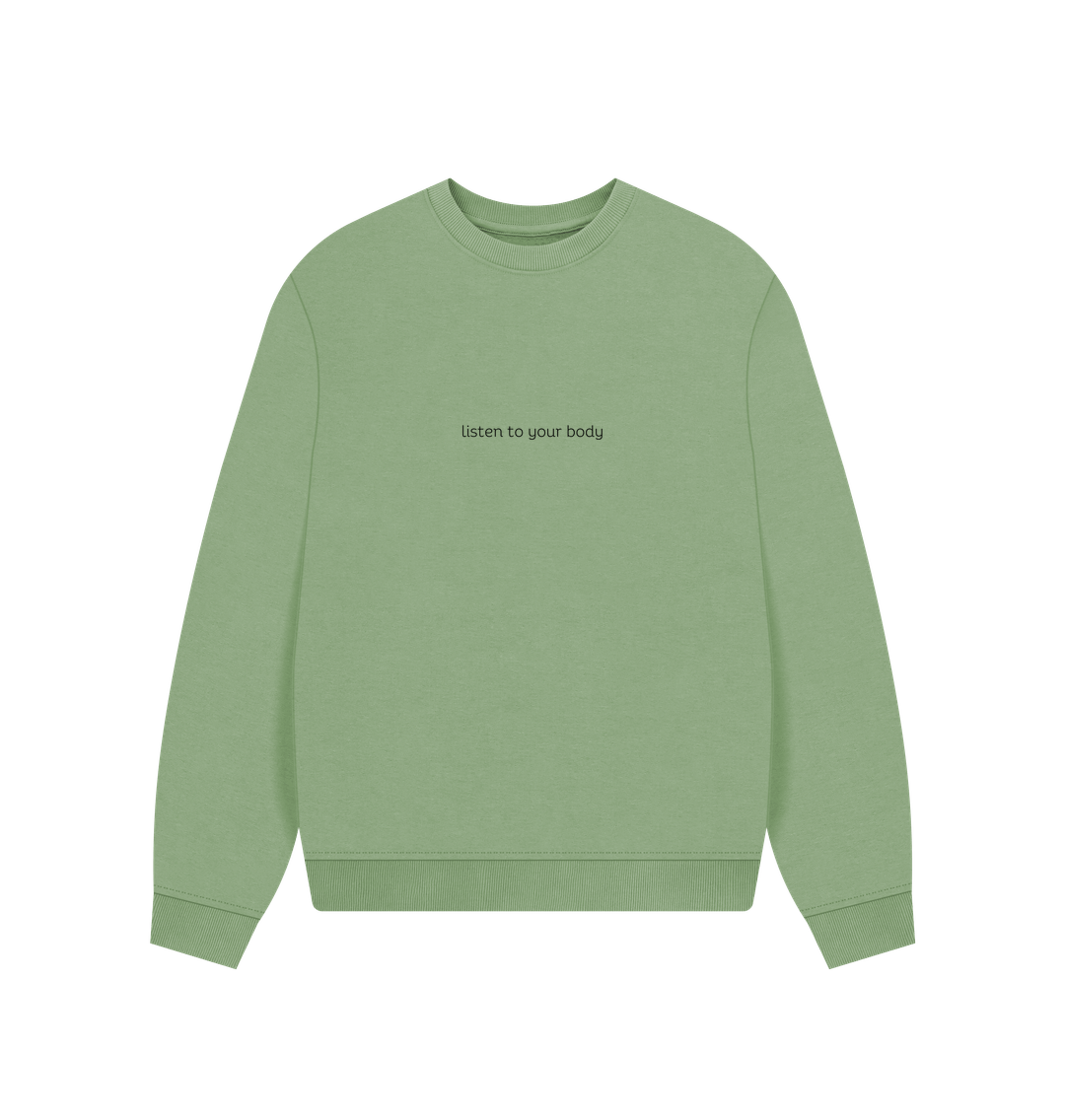 Sage Oversized Kindness Jumper (Black Lettering)