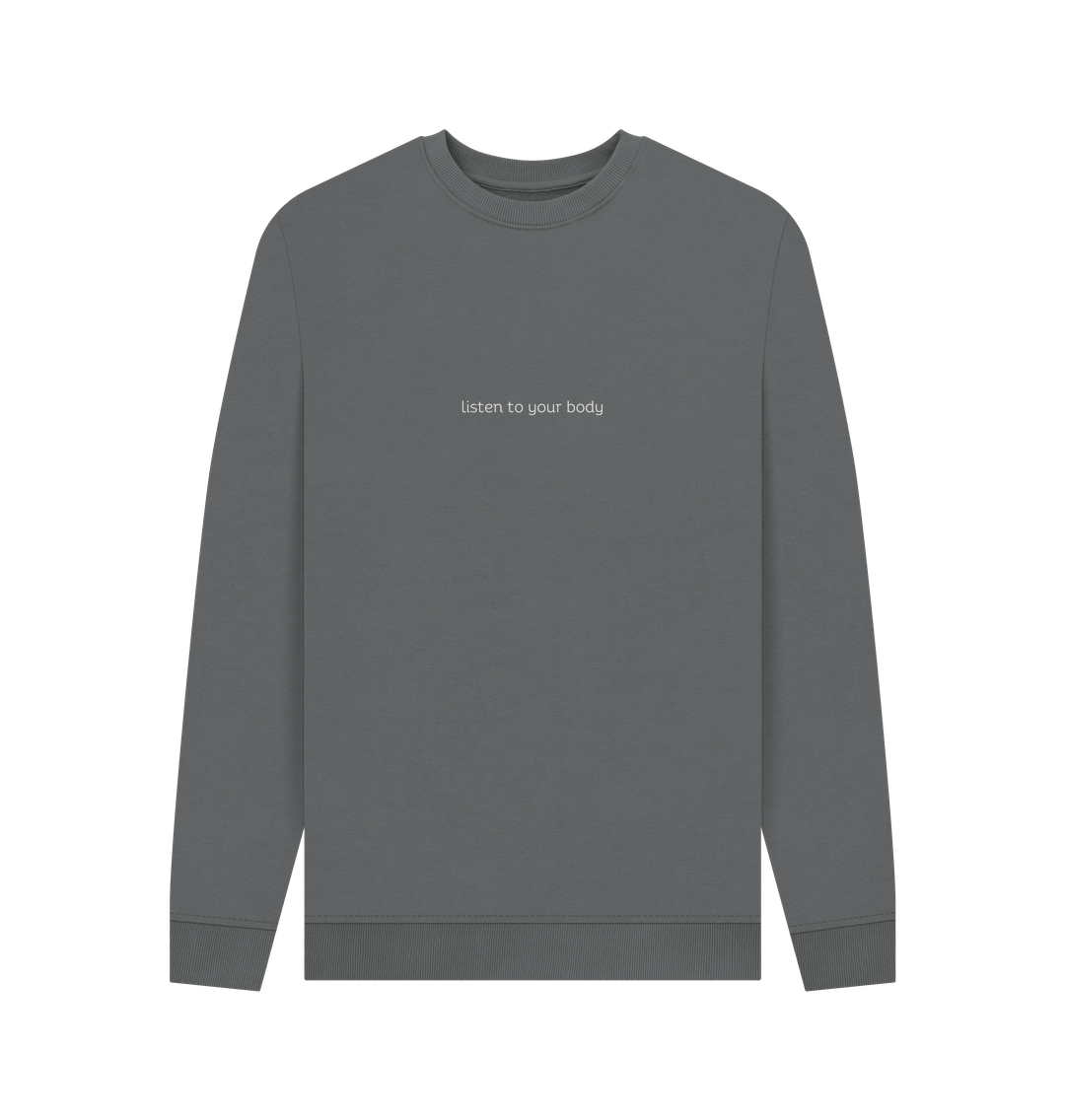 Slate Grey Crewneck Kindness Jumper (White Lettering)