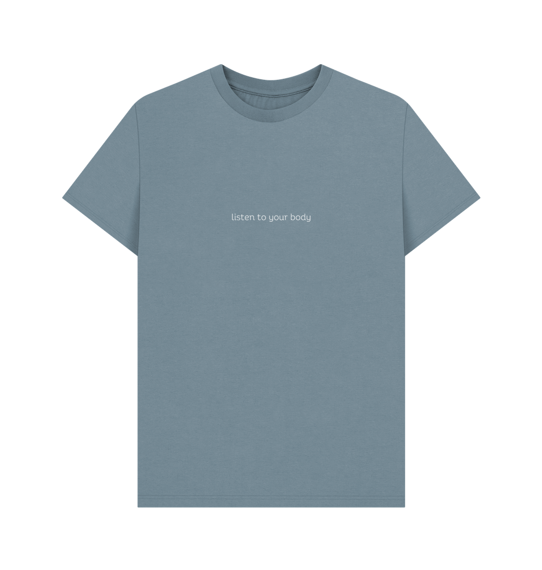 Stone Blue Kindness Tee (White Lettering)