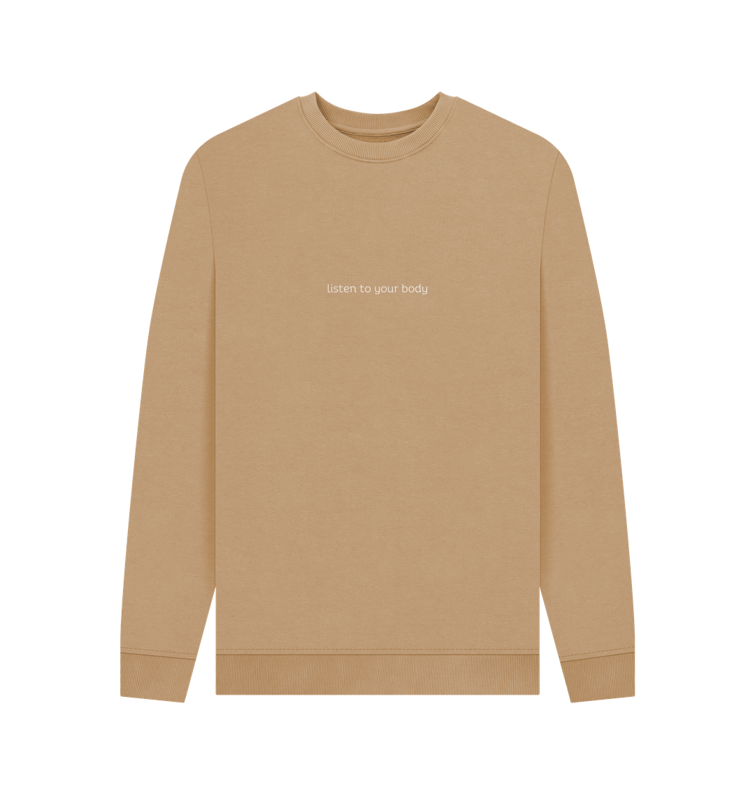 Sand Crewneck Kindness Jumper (White Lettering)