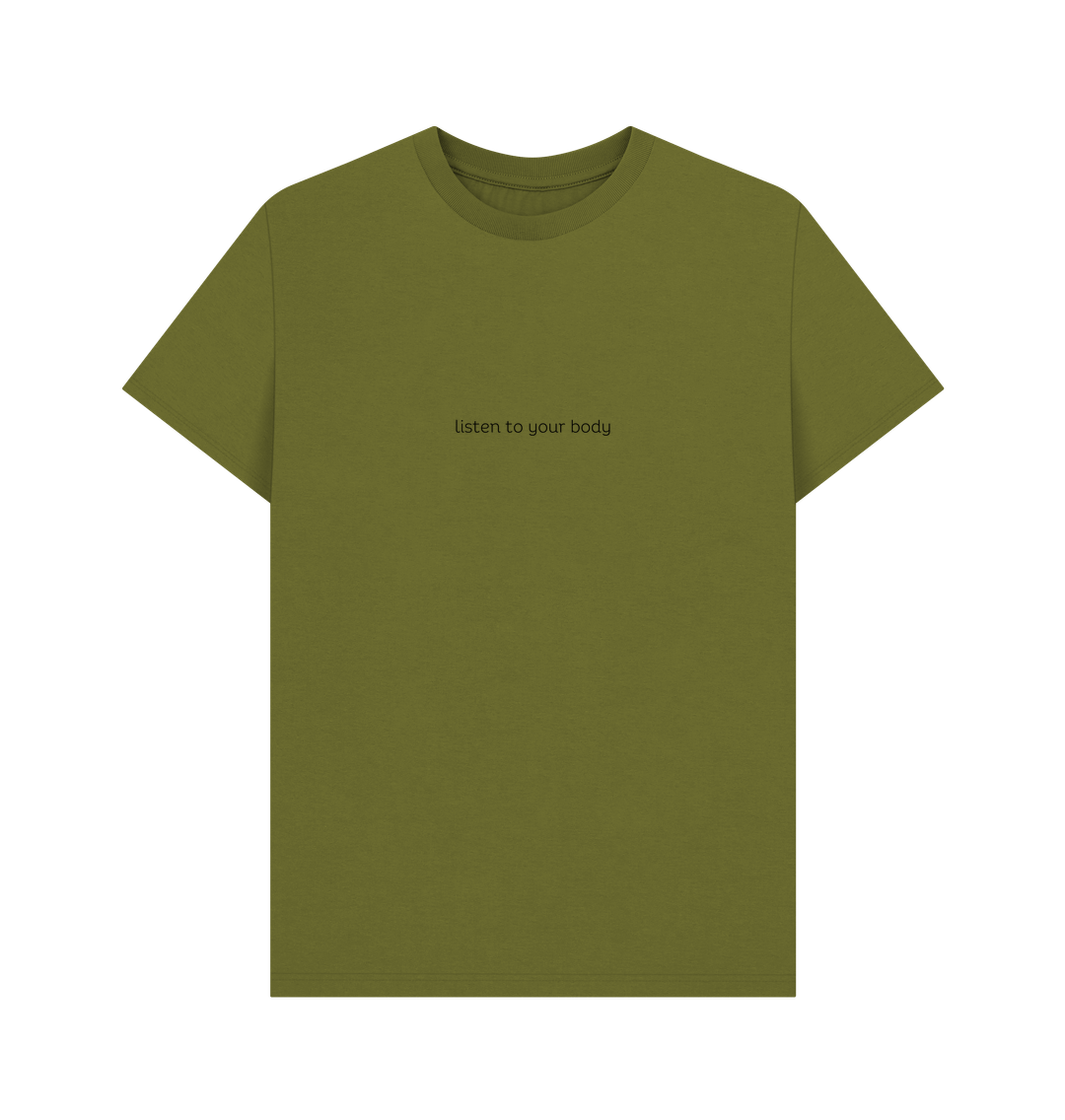 Moss Green Kindess Tee (Black Lettering)