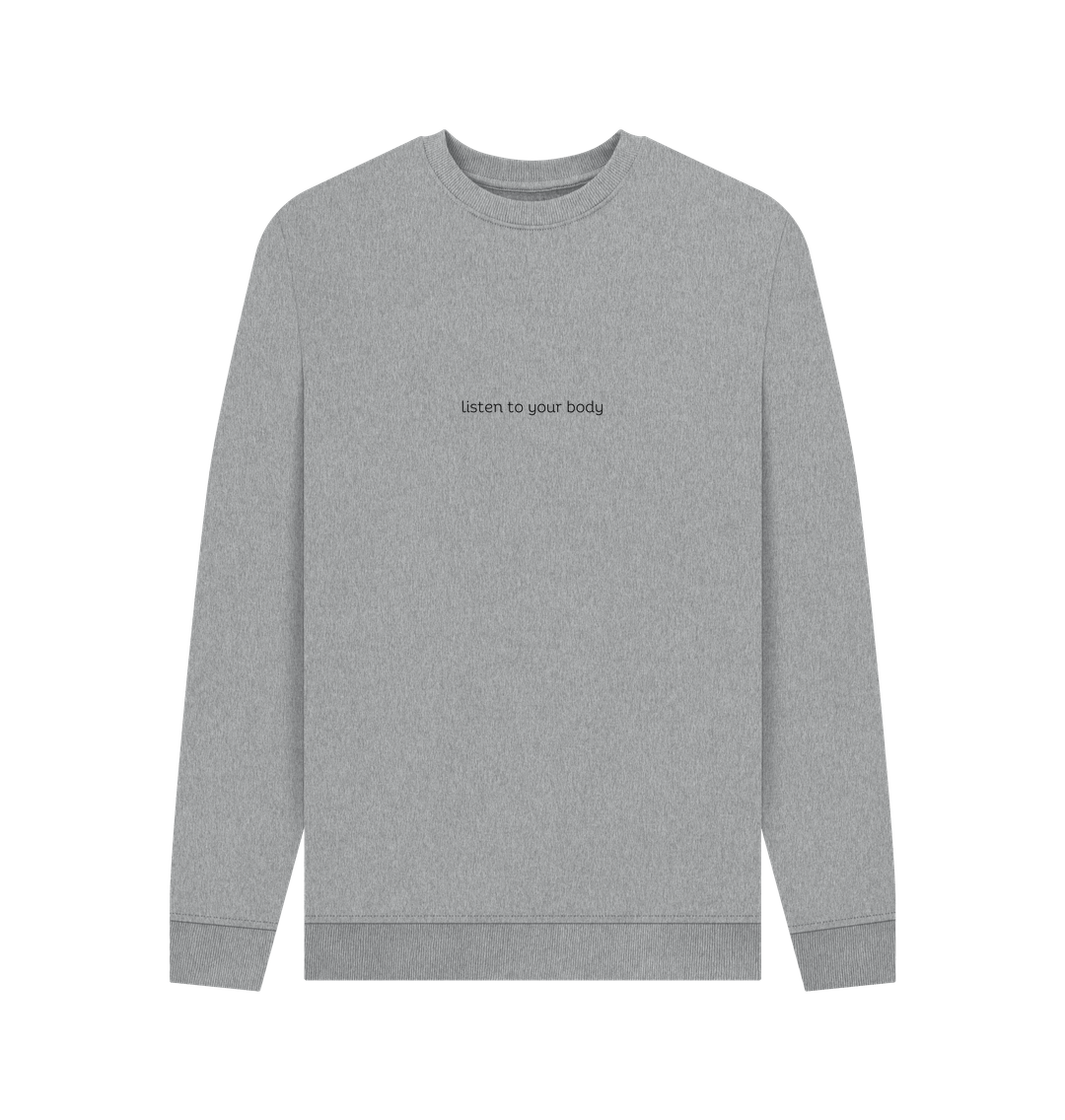 Light Heather Crewneck Kindness Jumper (Black Lettering)